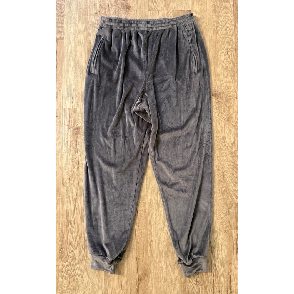 SKIMS Velour Jogger Velvet Sweatpants High Waisted Pockets Brown Size Large